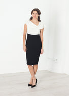 Copy of Asymmetric Dress in Cream/Black
